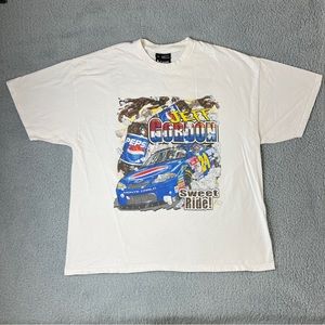 Vintage 2001 Jeff Gordon Nascar Pepsi Racing T Shirt Size XL White Blue Red